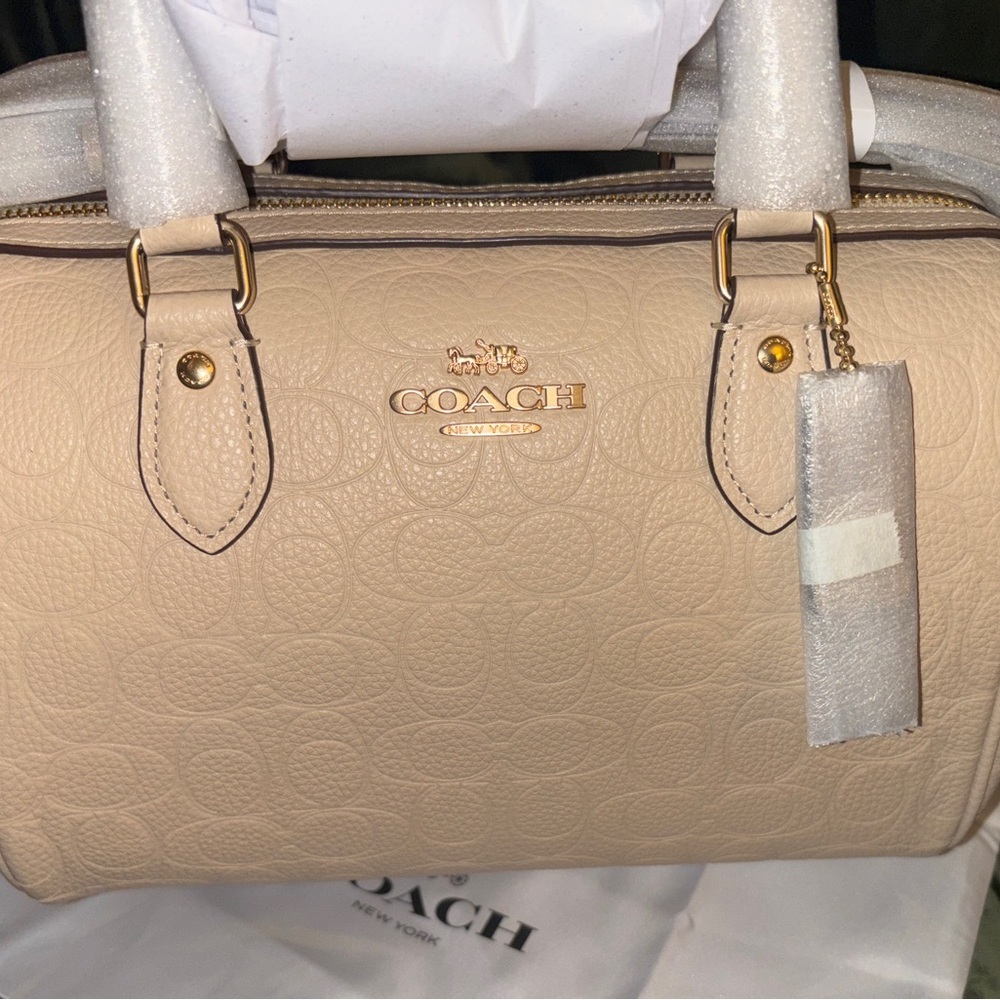 Brand New Coach Rowan Satchel Bag In Signature Leather - Picture 10 of 16